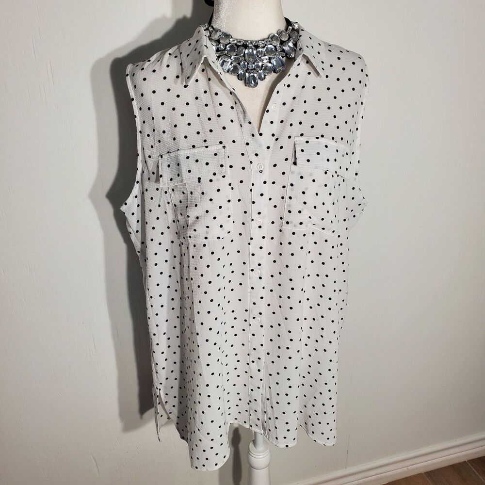 ADRIANNA PAPELL TUNIC  WHITE SLEEVELESS POLY/ELASTANE SIZE XL